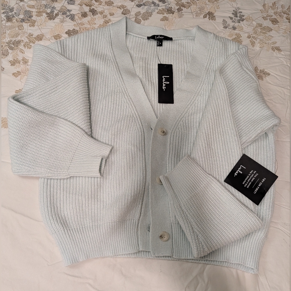 Lulus Cozy Ribbed Button-Up Cardigan Sweater – NWT - Picture 5 of 9